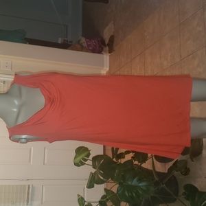 Eileen Fisher xs slinky sleeveless shift mini dress bright red buttery soft